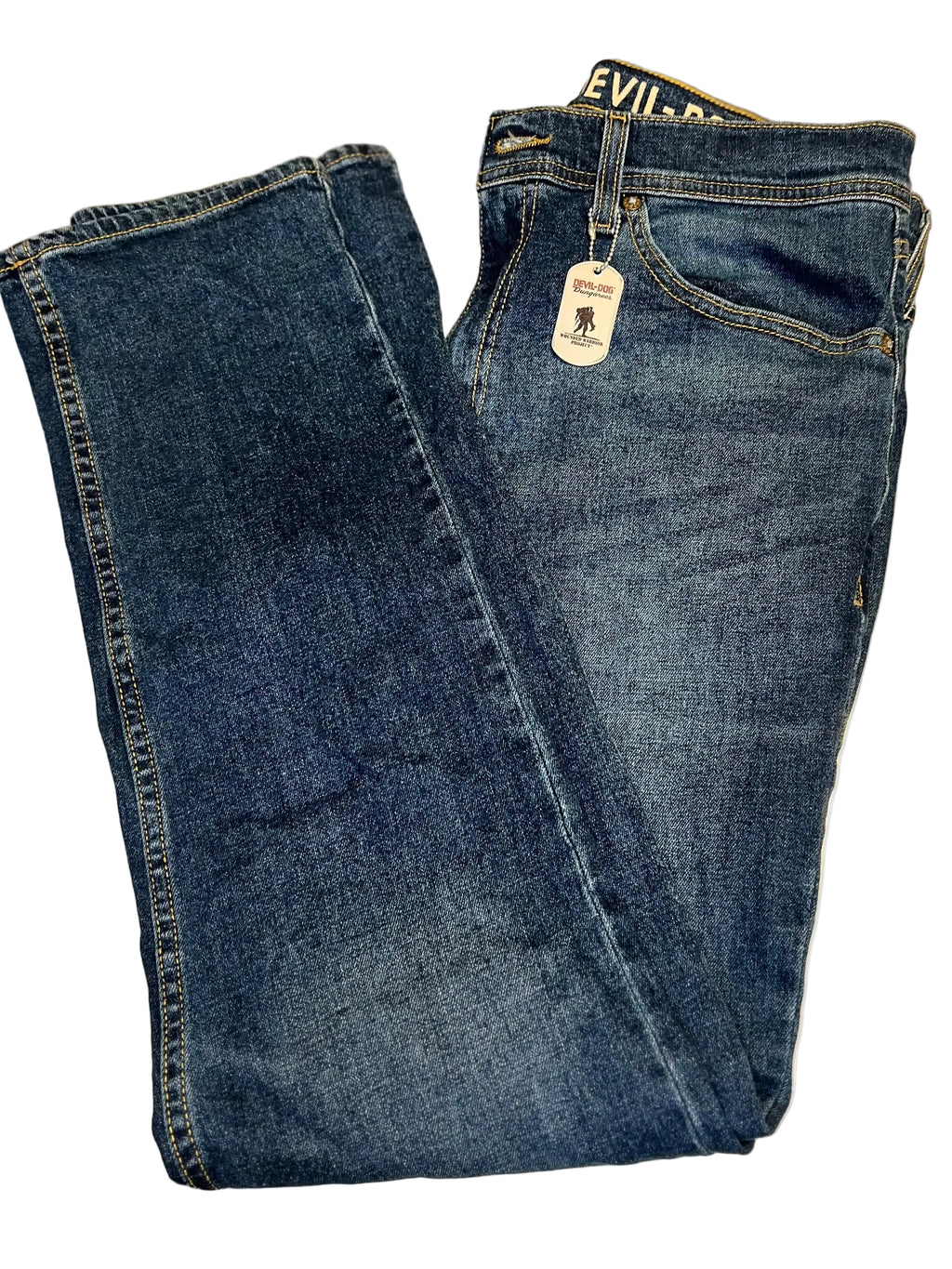 Devil Dog Slim Straight Blue Jeans 32/32