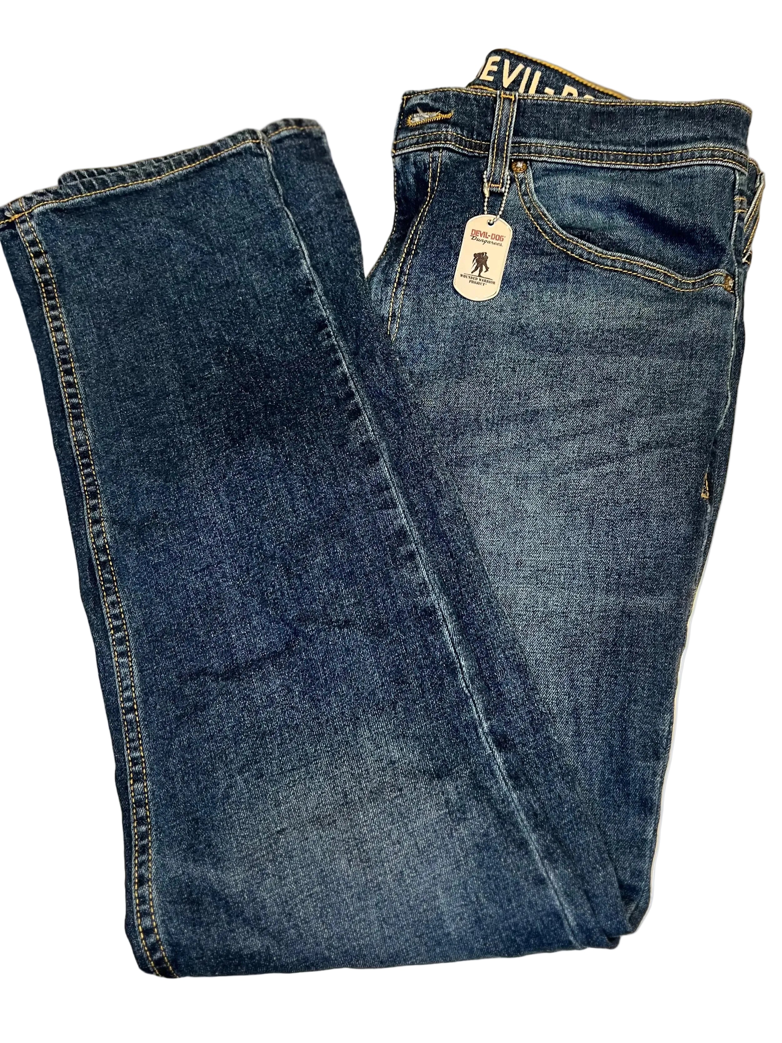 Devil Dog Slim Straight Blue Jeans 32/32