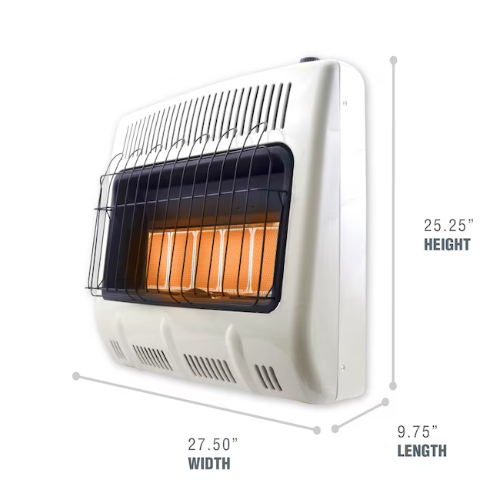 Mr. Heater 30,000 BTU Wall or Floor Mount Indoor Natural Gas or Liquid Propane Vent-Free Radiant Heater