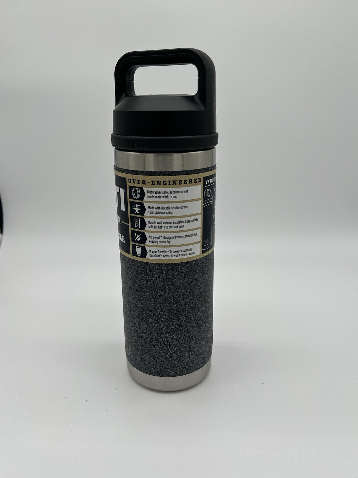 YETI Rambler 18 oz Water Bottle - BLACK STONE - Brand New with Tags