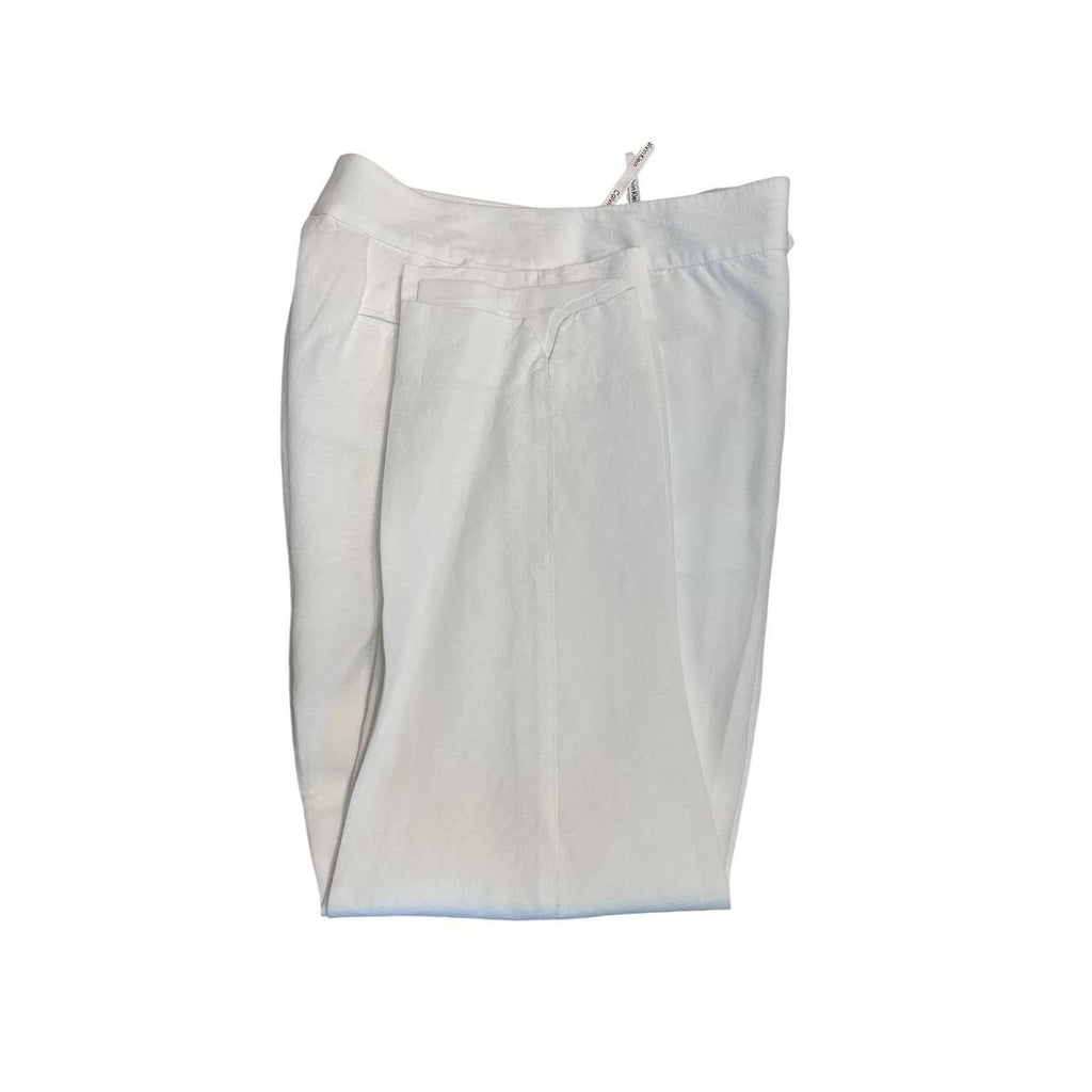 4P Calvin Klein Women's White Trousers, Lined