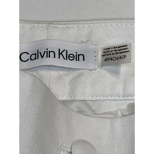 4P Calvin Klein Women's White Trousers, Lined