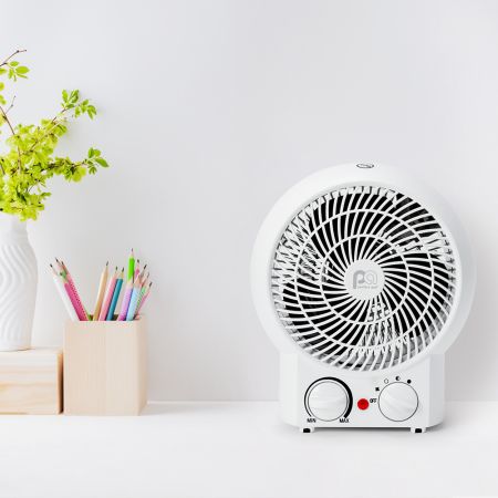 Perfect Aire Electric Fan Forced Fan Heater, 9 IN, White, 1500W